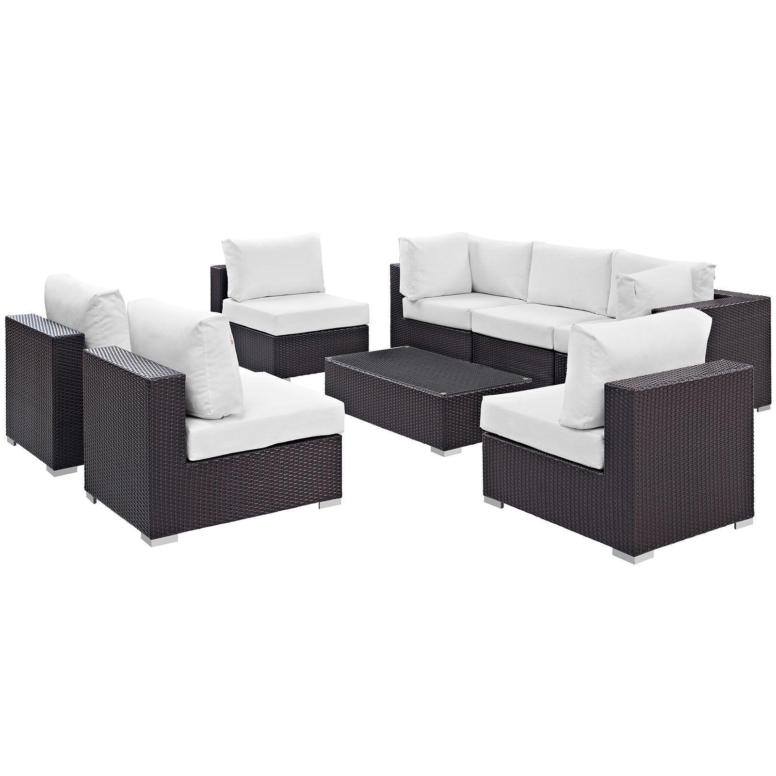 Modway Convene 8 Piece Outdoor Patio Sectional Set, EEI-2205 FredCo