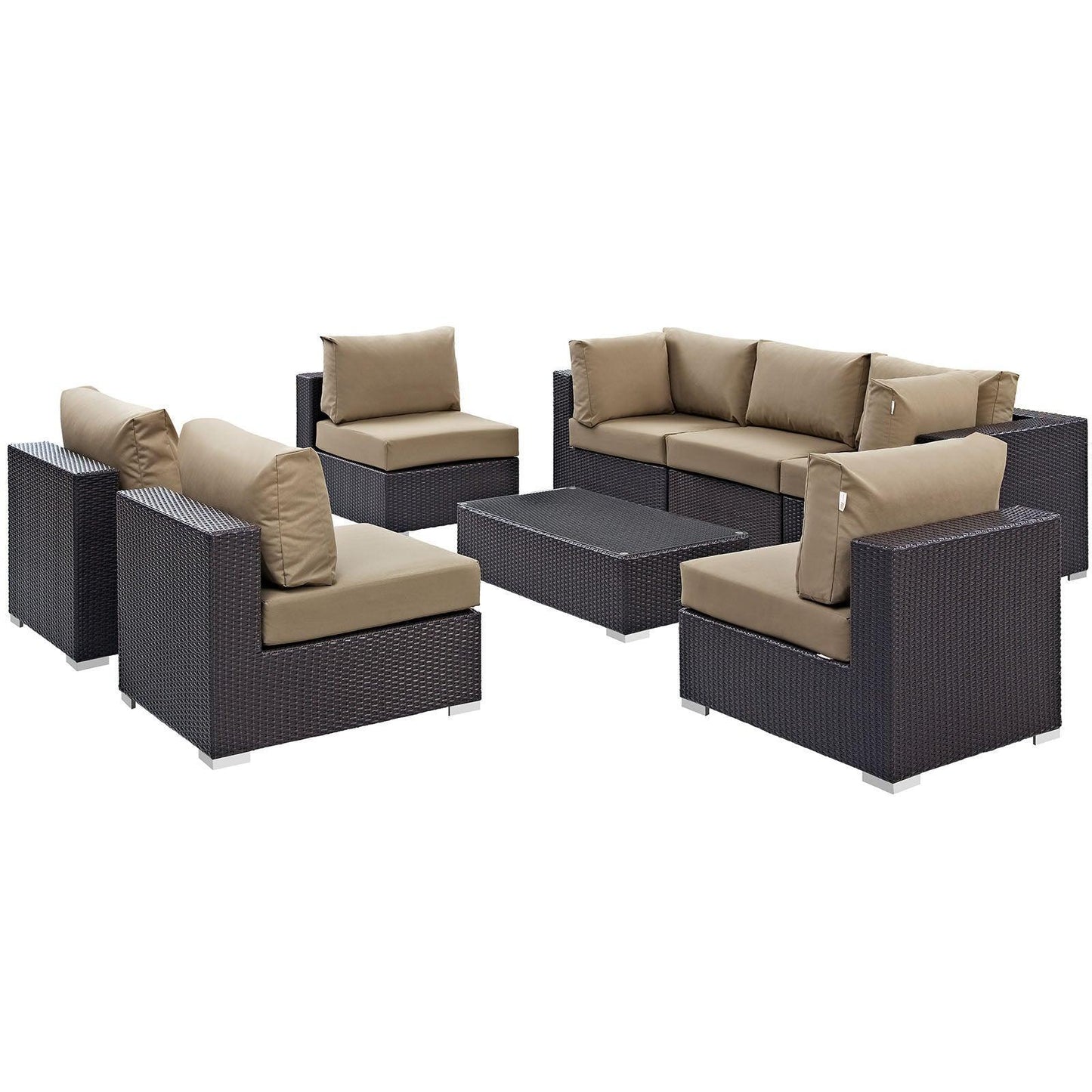 Modway Convene 8 Piece Outdoor Patio Sectional Set, EEI-2205 FredCo