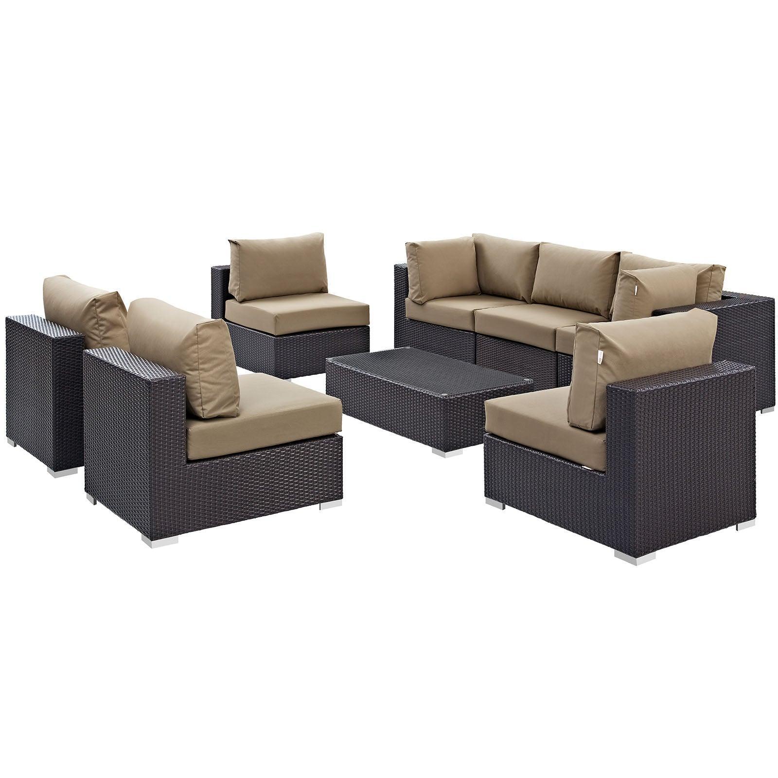 Modway Convene 8 Piece Outdoor Patio Sectional Set, EEI-2205 FredCo
