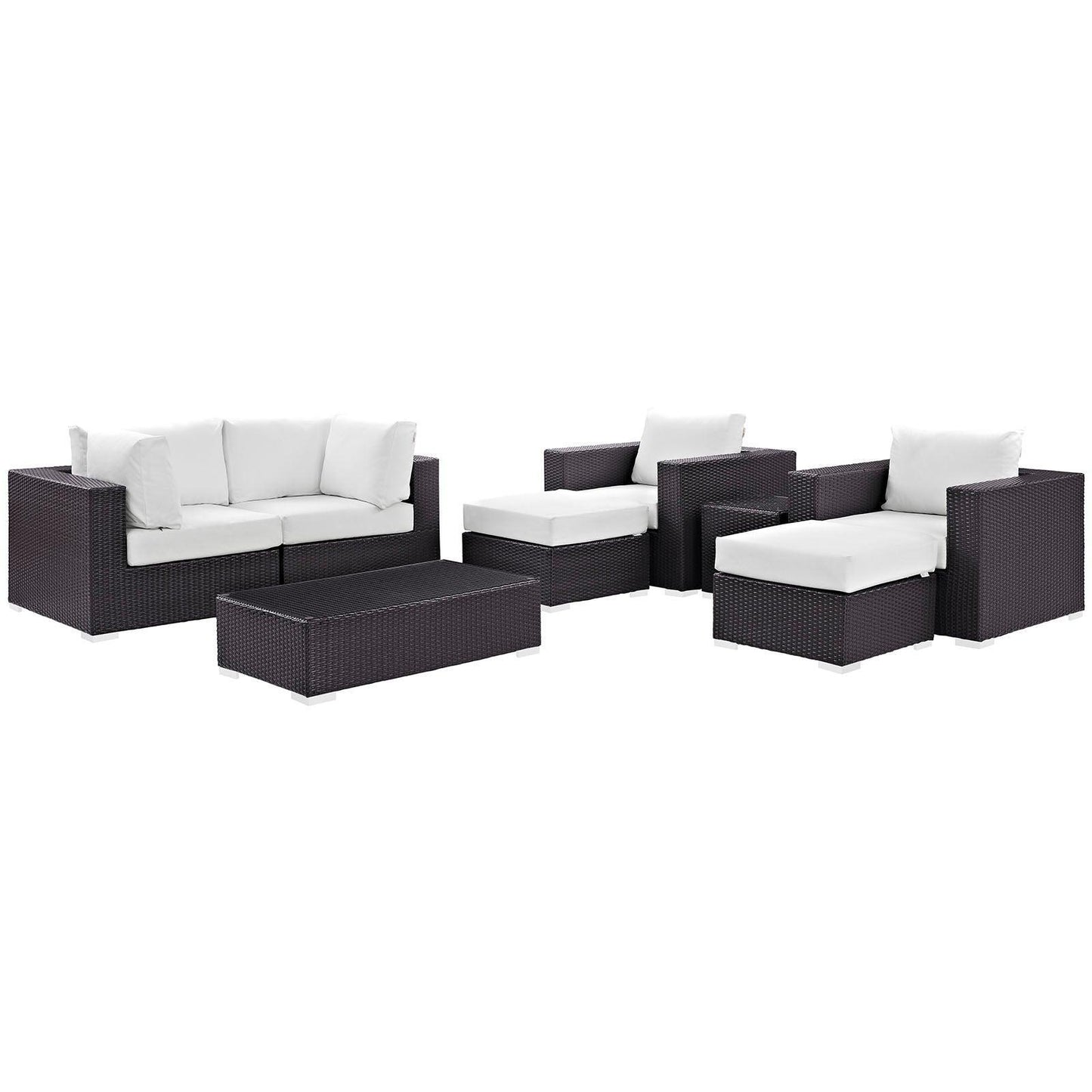 Modway Convene 8 Piece Outdoor Patio Sectional Set, EEI-2206 FredCo