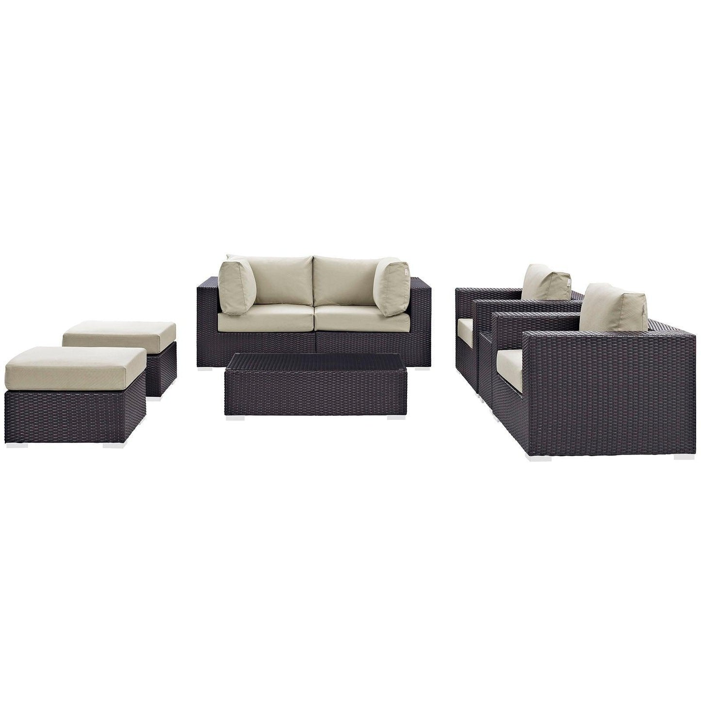 Modway Convene 8 Piece Outdoor Patio Sectional Set, EEI-2206 FredCo