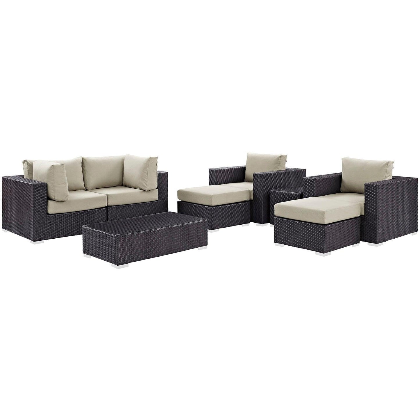 Modway Convene 8 Piece Outdoor Patio Sectional Set, EEI-2206 FredCo