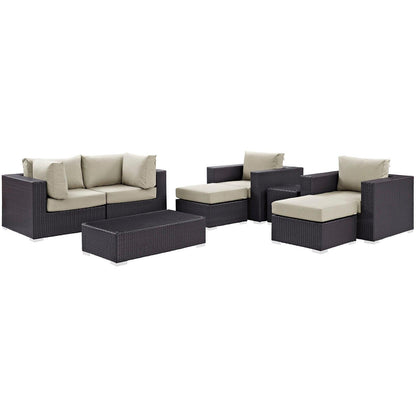 Modway Convene 8 Piece Outdoor Patio Sectional Set, EEI-2206 FredCo