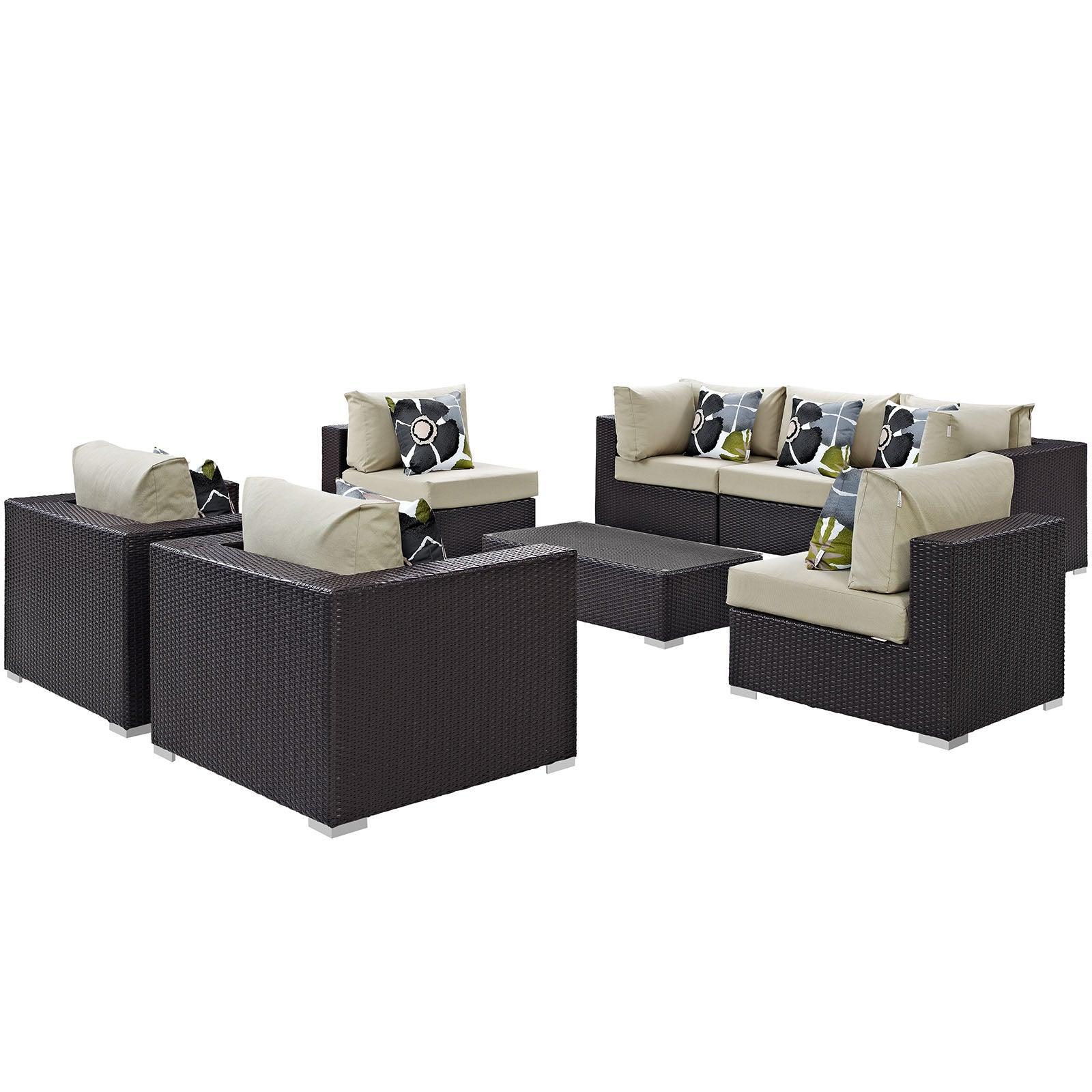 Modway Convene 8 Piece Outdoor Patio Sectional Set, EEI-2368 FredCo