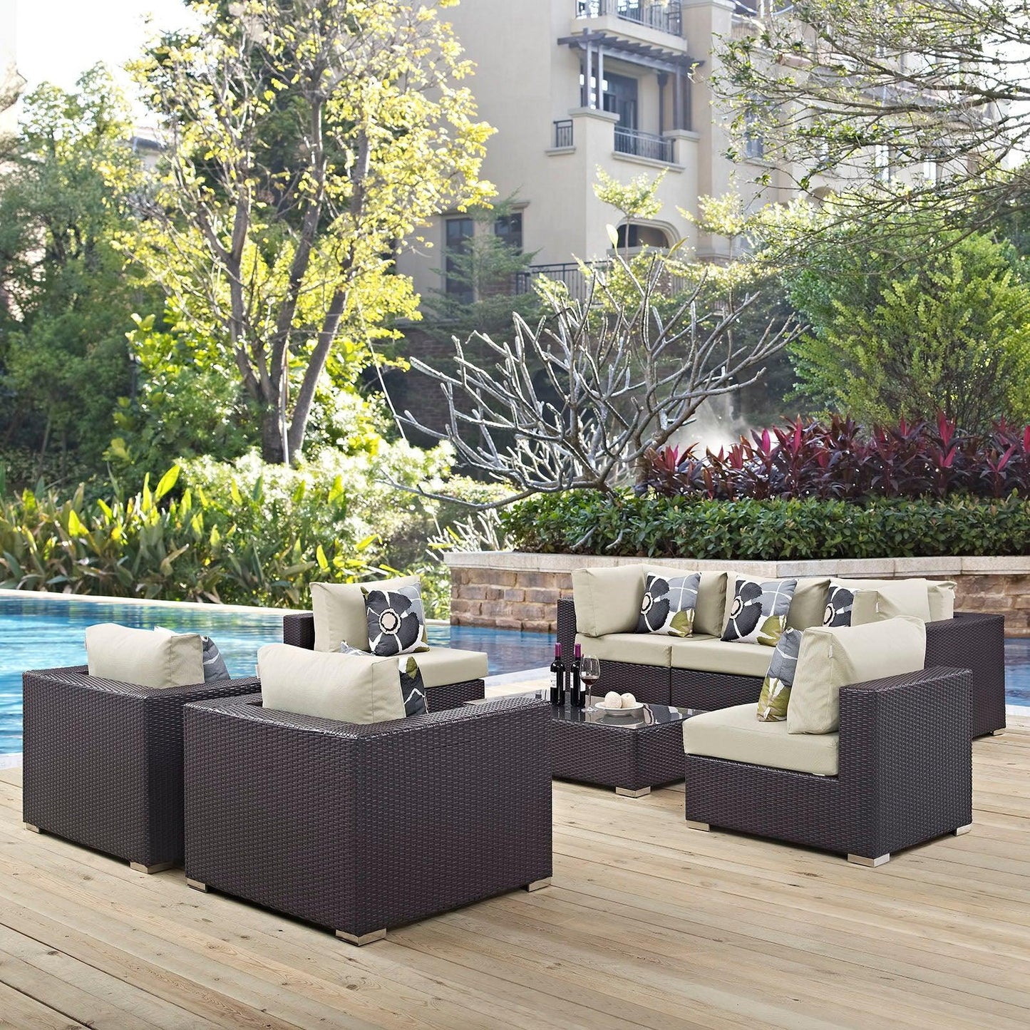 Modway Convene 8 Piece Outdoor Patio Sectional Set, EEI-2368 FredCo