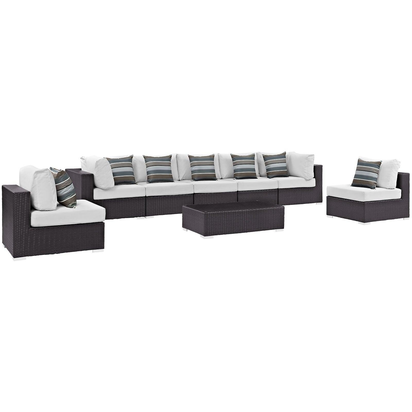 Modway Convene 8 Piece Outdoor Patio Sectional Set, EEI-2370 FredCo