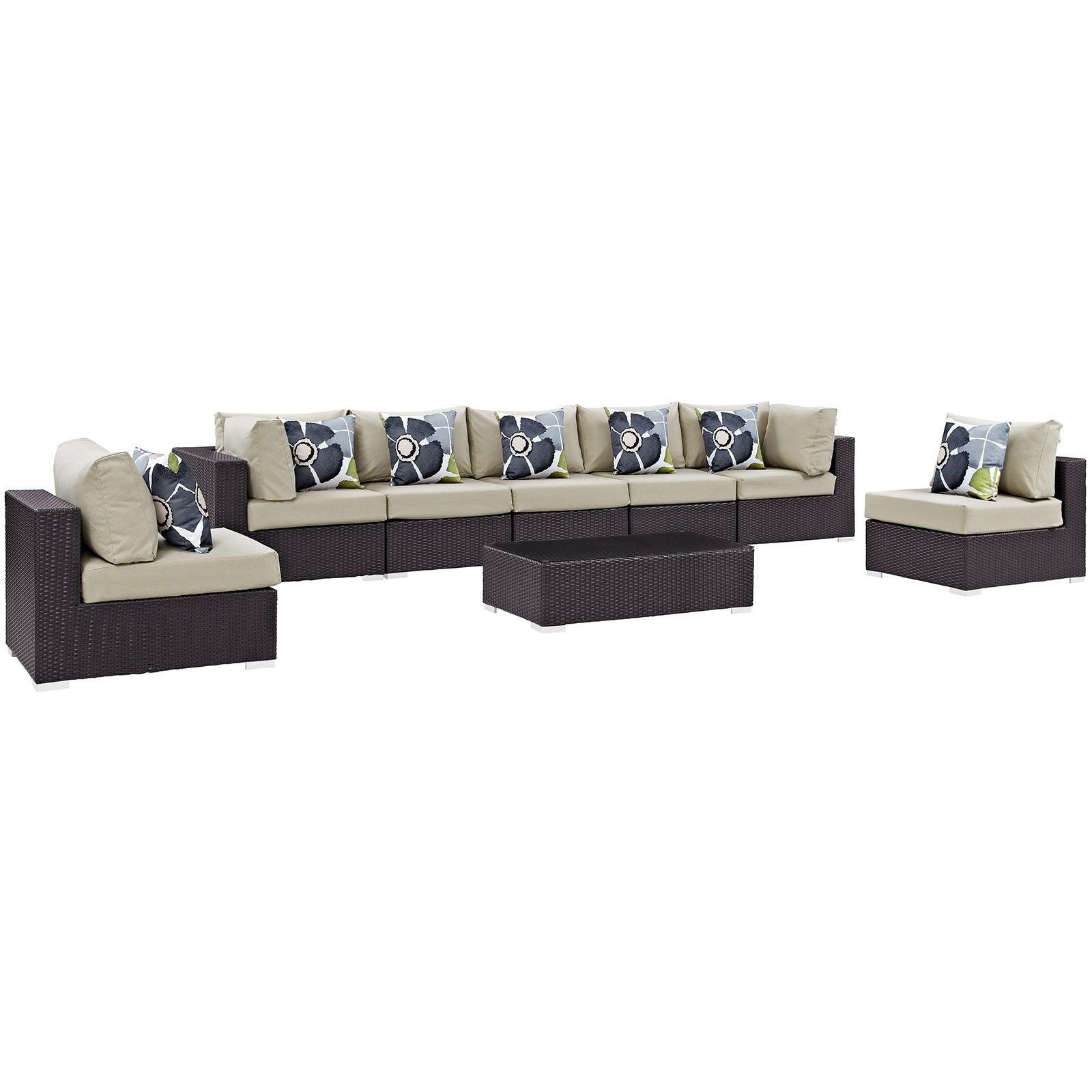 Modway Convene 8 Piece Outdoor Patio Sectional Set, EEI-2370 FredCo