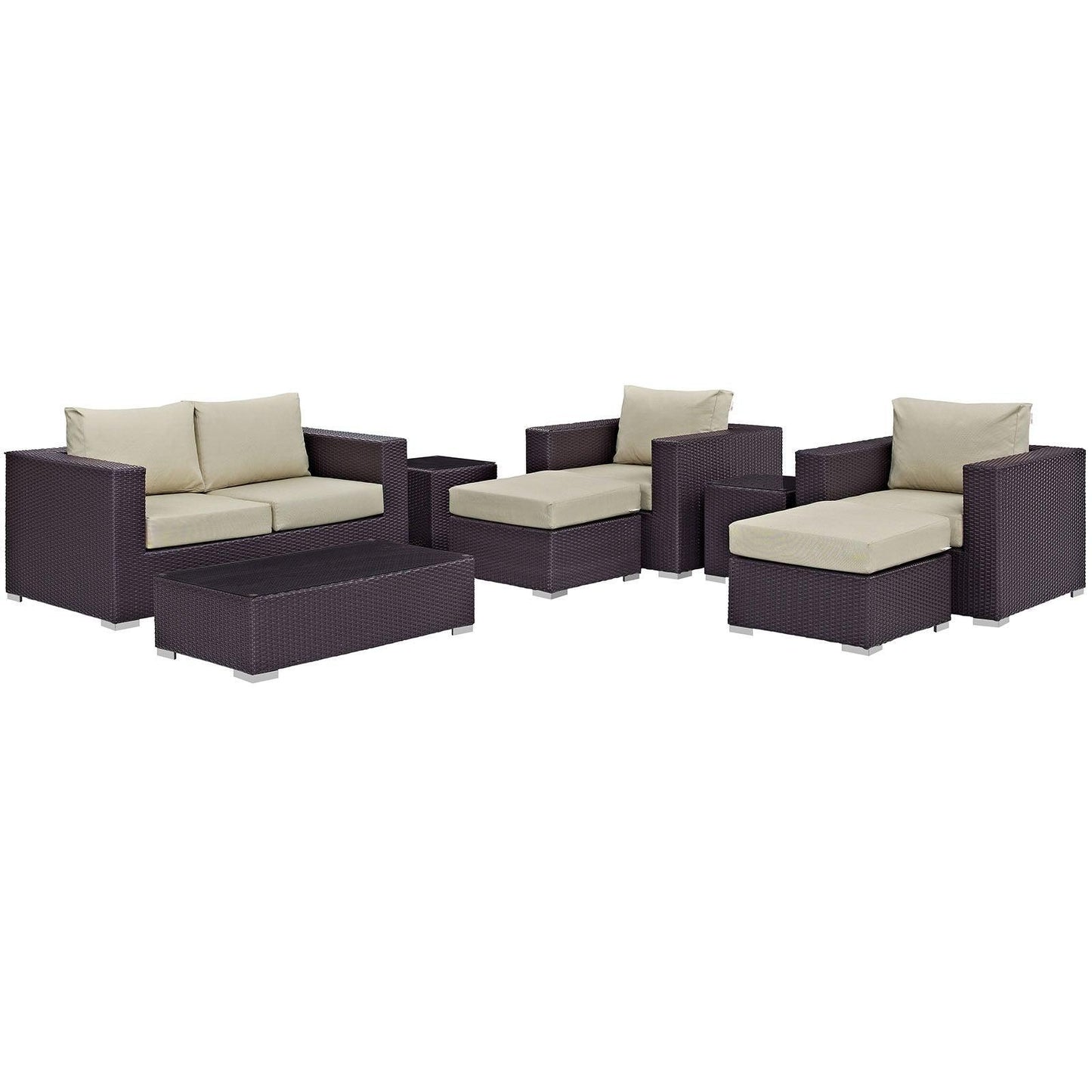 Modway Convene 8 Piece Outdoor Patio Sofa Set FredCo