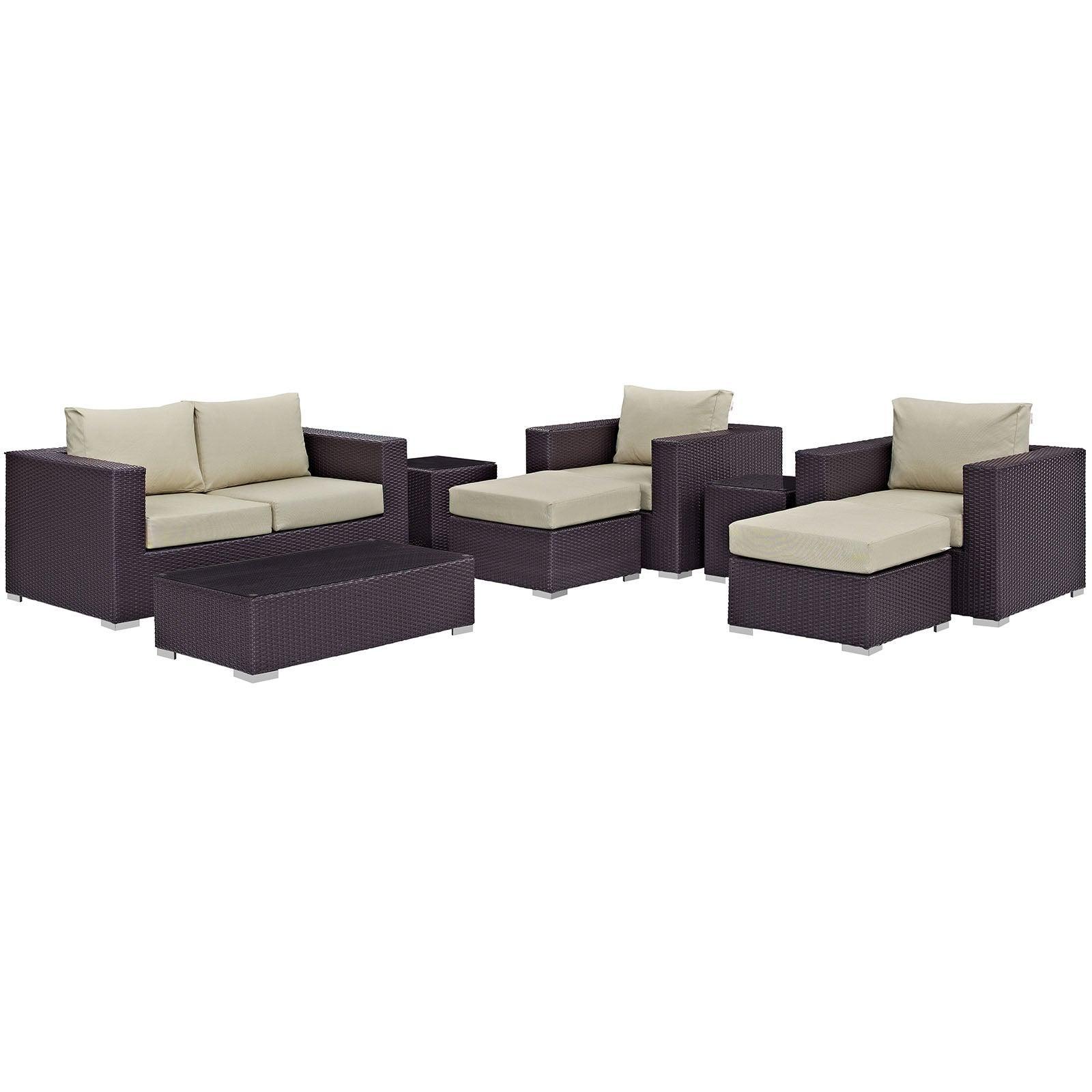Modway Convene 8 Piece Outdoor Patio Sofa Set FredCo