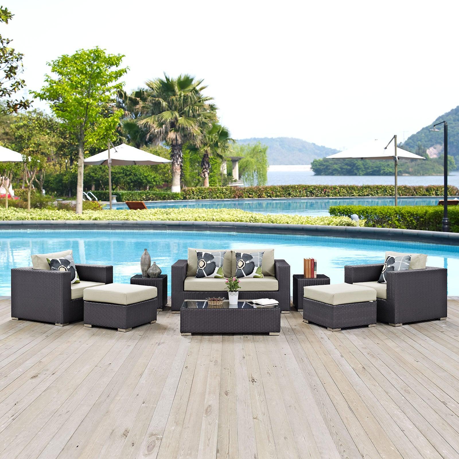 Modway Convene 8 Piece Outdoor Patio Sofa Set, EEI-2352 FredCo
