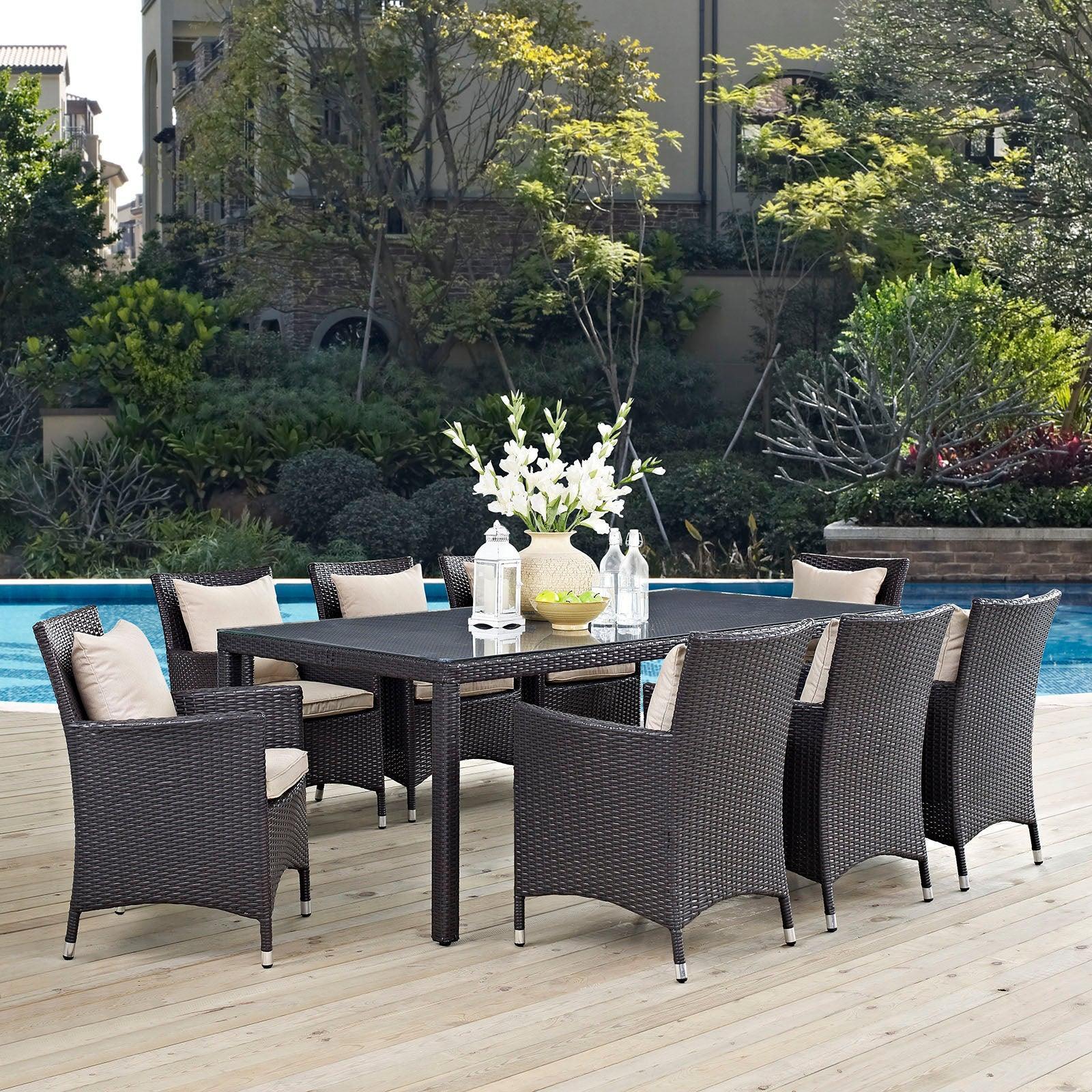 Modway Convene 9 Piece Outdoor Patio Dining Set FredCo
