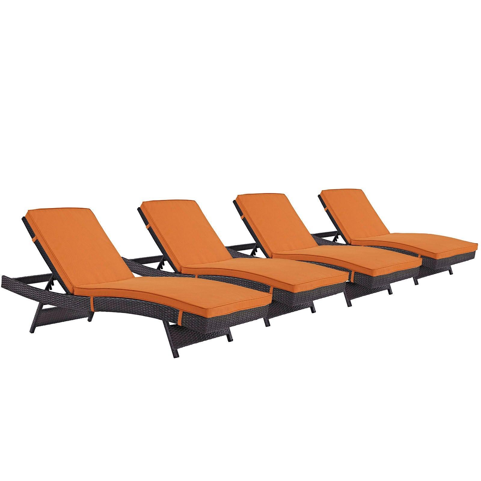 Modway Convene Chaise Outdoor Patio Set of 4 FredCo