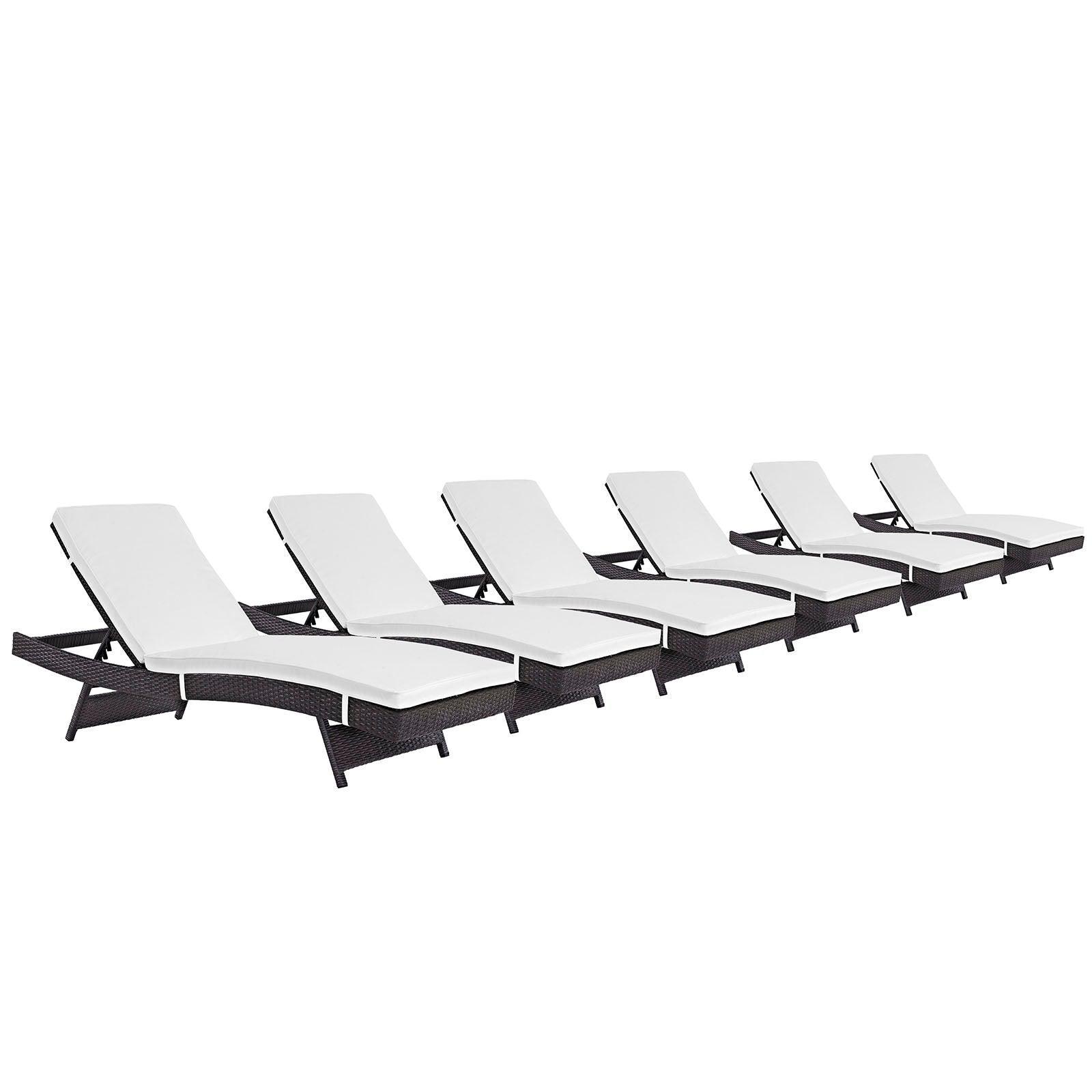 Modway Convene Chaise Outdoor Patio Set of 6 FredCo