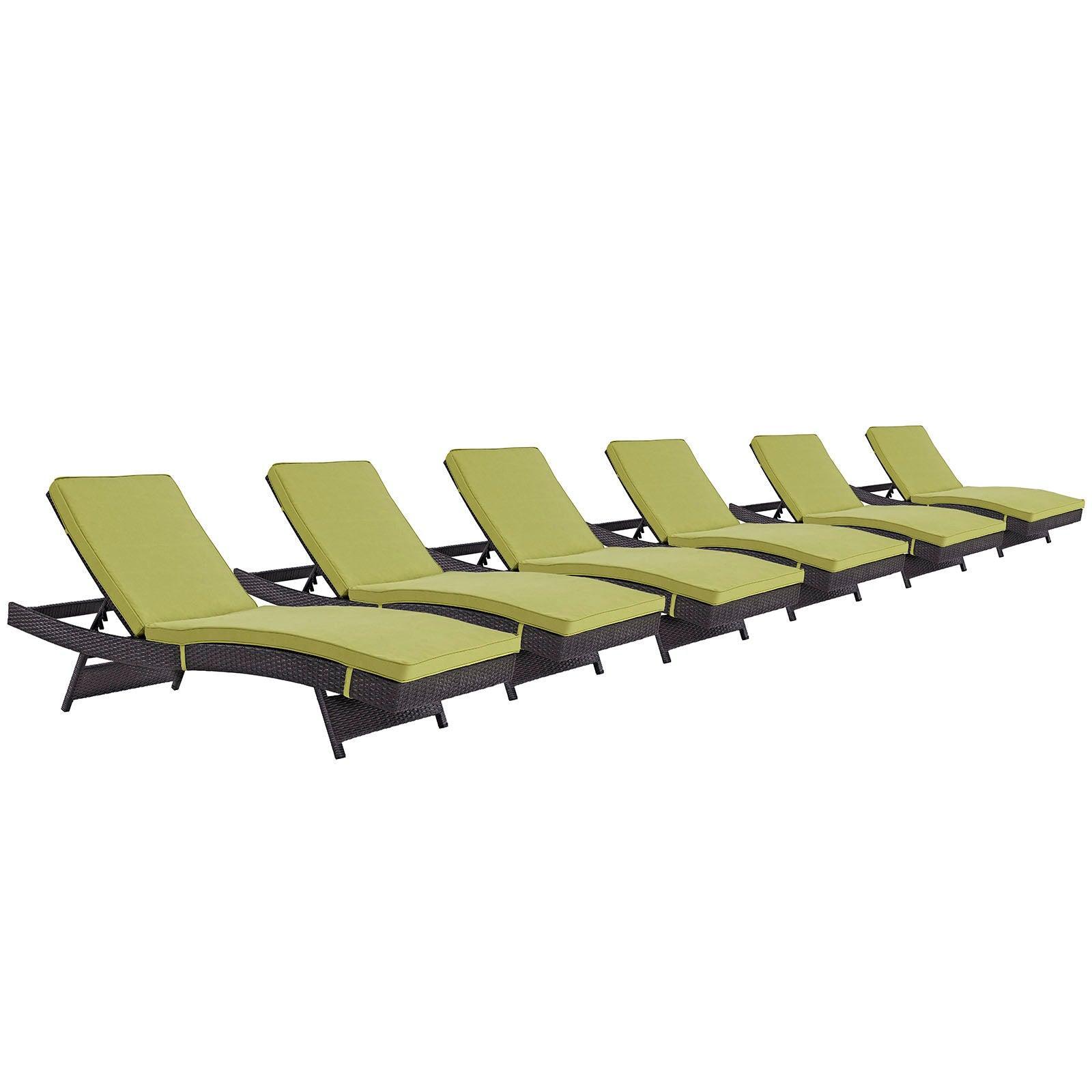 Modway Convene Chaise Outdoor Patio Set of 6 FredCo