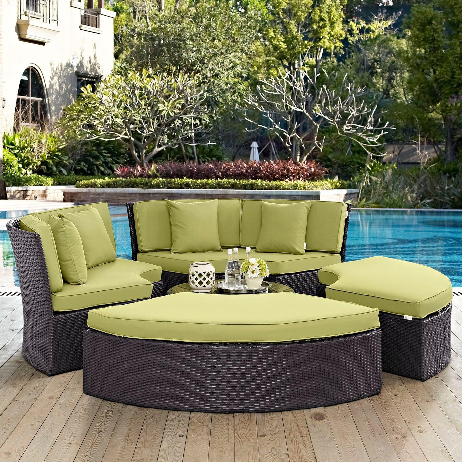Modway Convene Circular Outdoor Patio Daybed Set FredCo