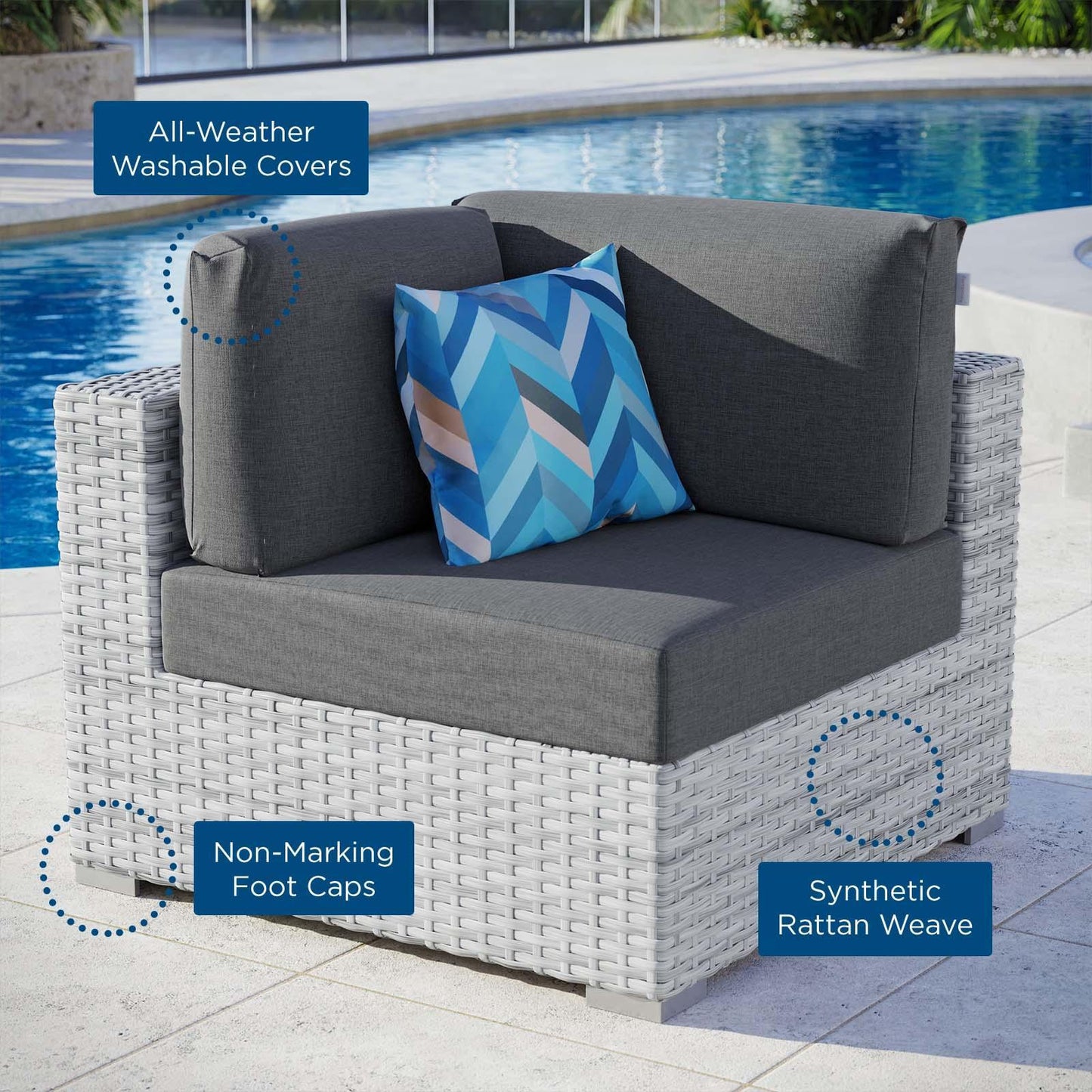 Modway Convene Outdoor Patio Corner Chair FredCo