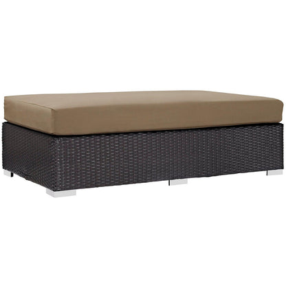Modway Convene Outdoor Patio Fabric Rectangle Ottoman FredCo