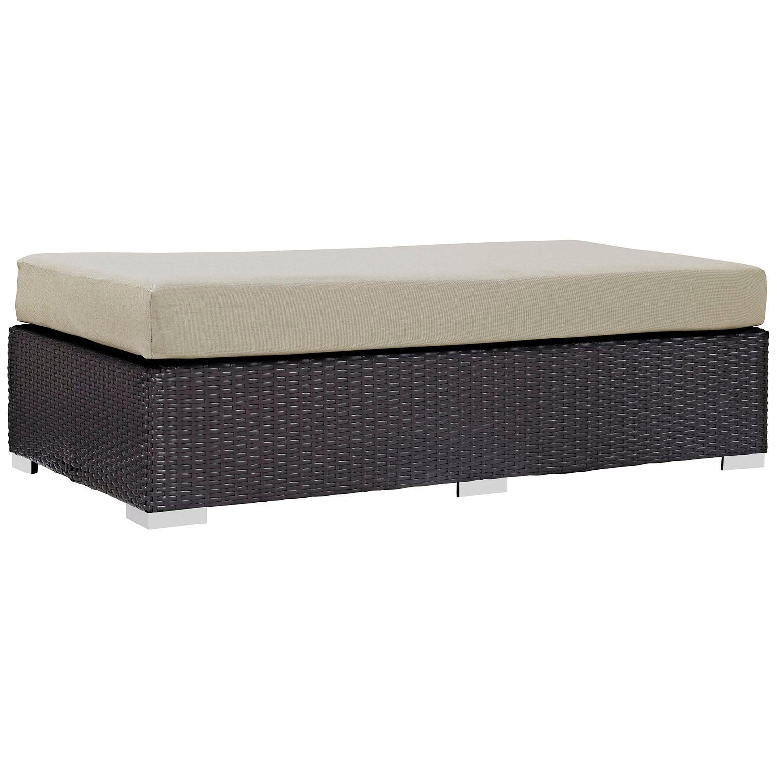 Modway Convene Outdoor Patio Fabric Rectangle Ottoman FredCo