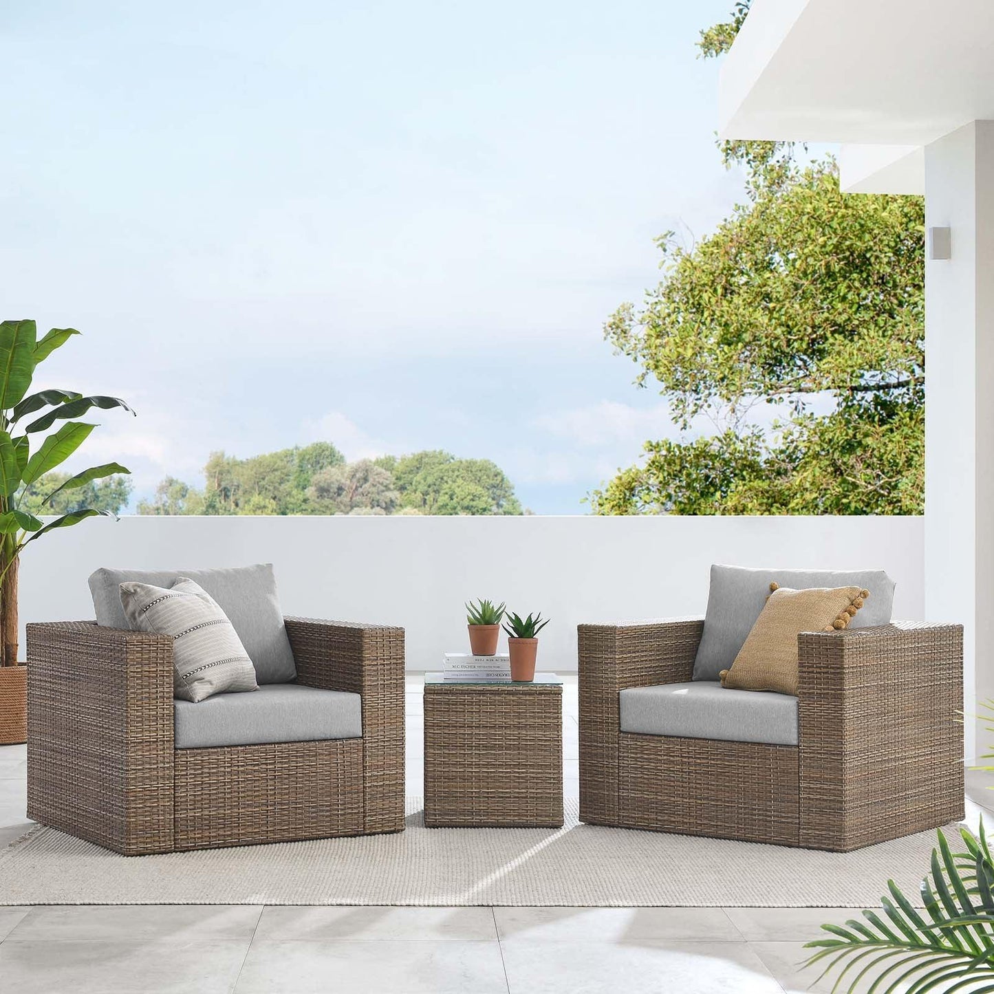 Modway Convene Outdoor Patio Outdoor Patio 3-Piece Furniture Set FredCo