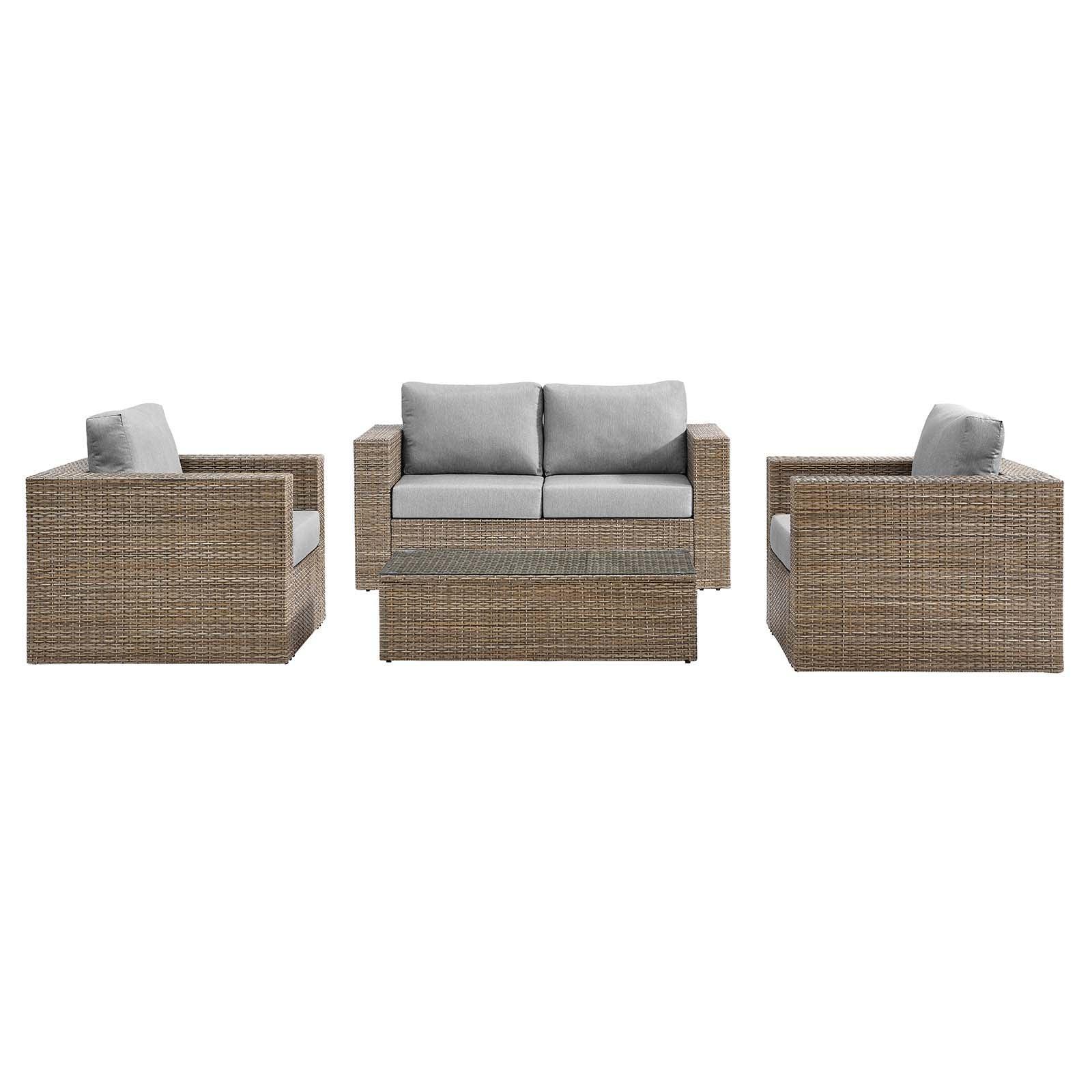 Modway Convene Outdoor Patio Outdoor Patio 4-Piece Furniture Set FredCo