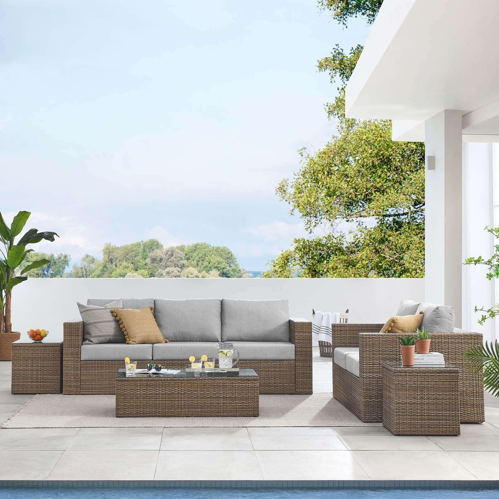 Modway Convene Outdoor Patio Outdoor Patio 5-Piece Furniture Set FredCo