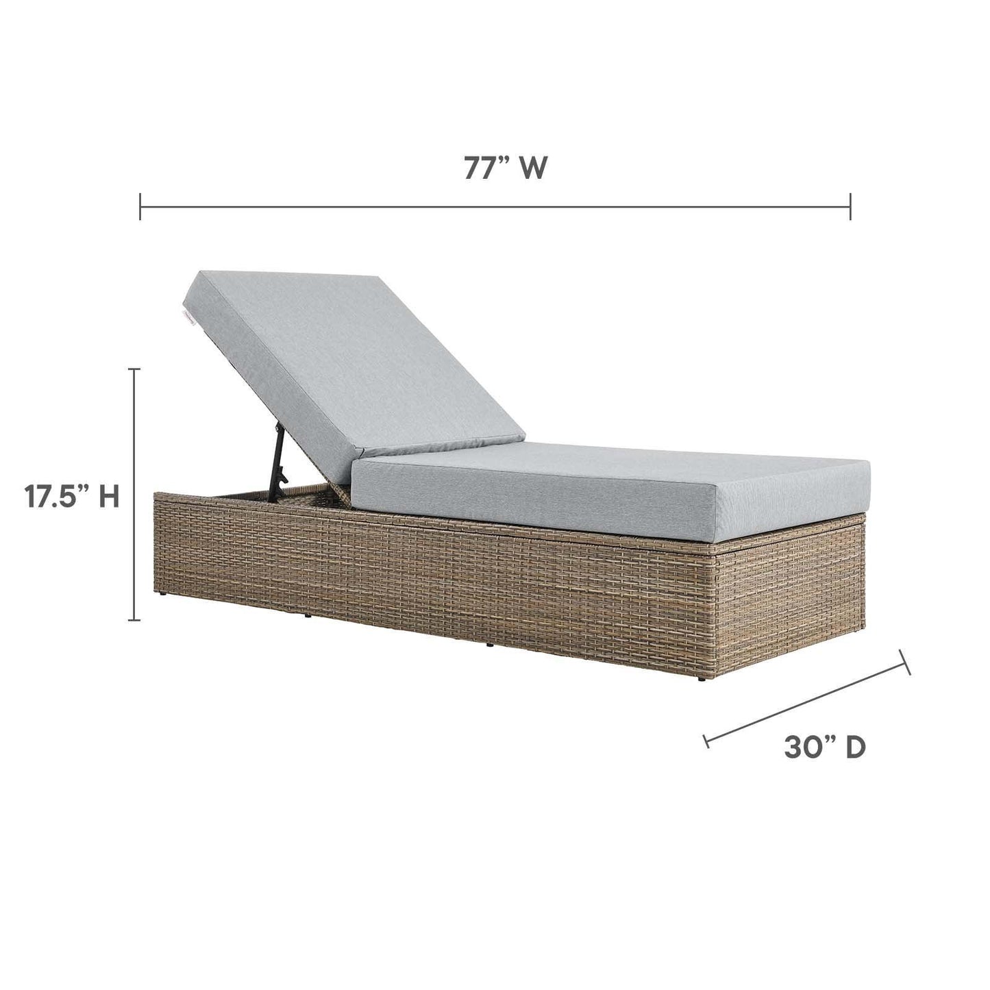 Modway Convene Outdoor Patio Outdoor Patio Chaise Lounge Chair FredCo