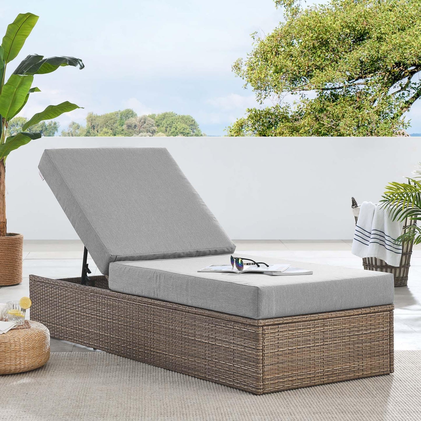 Modway Convene Outdoor Patio Outdoor Patio Chaise Lounge Chair FredCo
