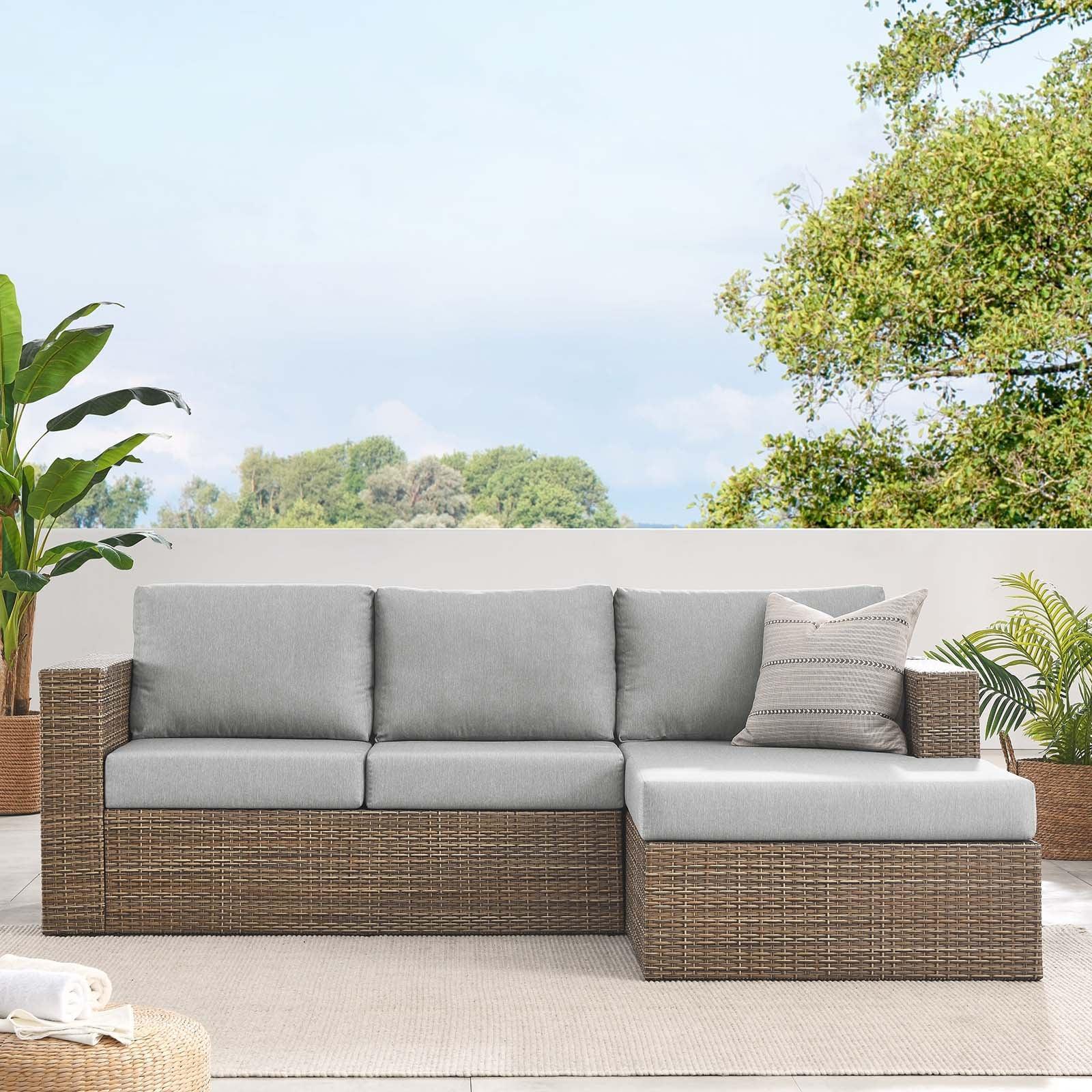 Modway Convene Outdoor Patio Outdoor Patio L-Shaped Sectional Sofa FredCo