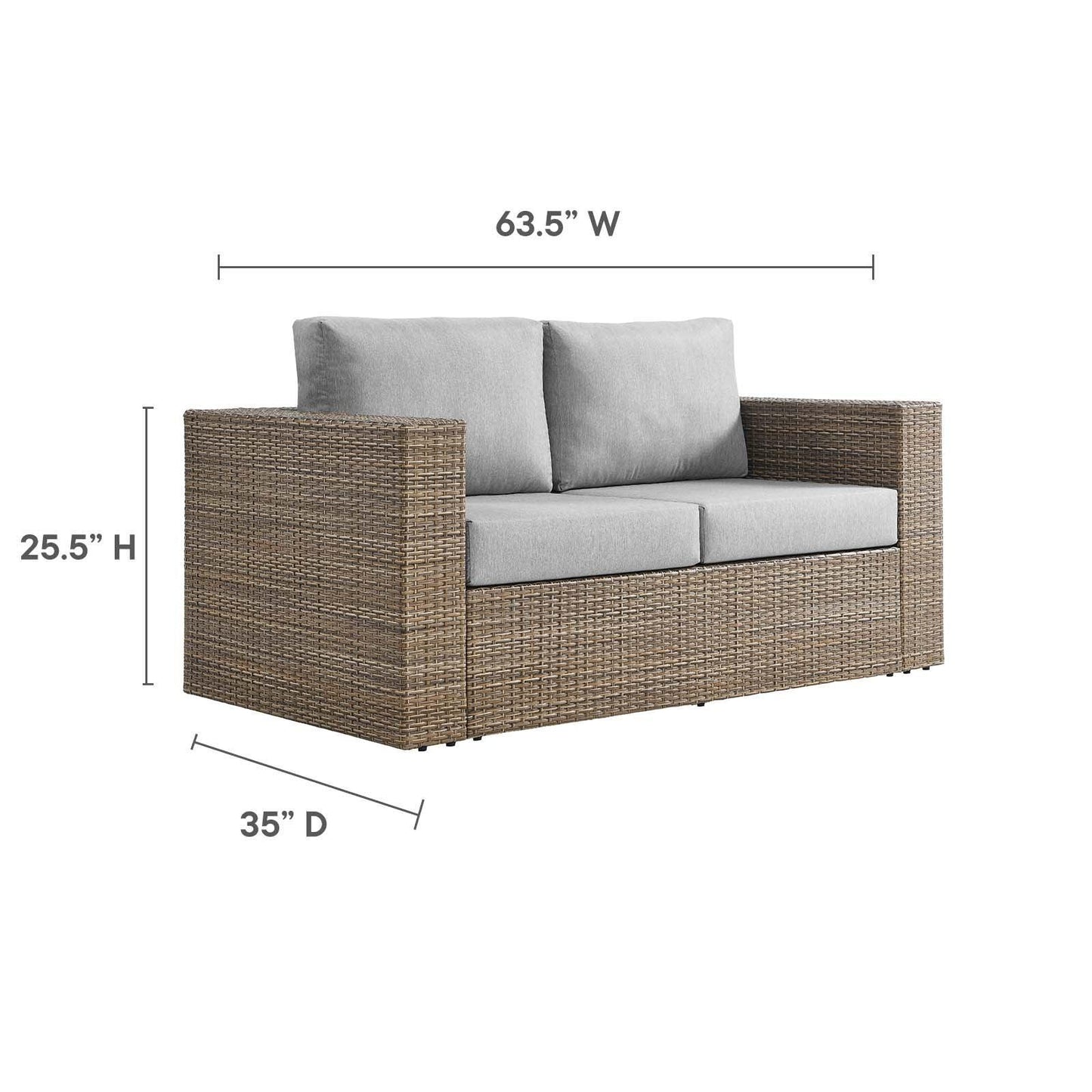 Modway Convene Outdoor Patio Outdoor Patio Loveseat FredCo
