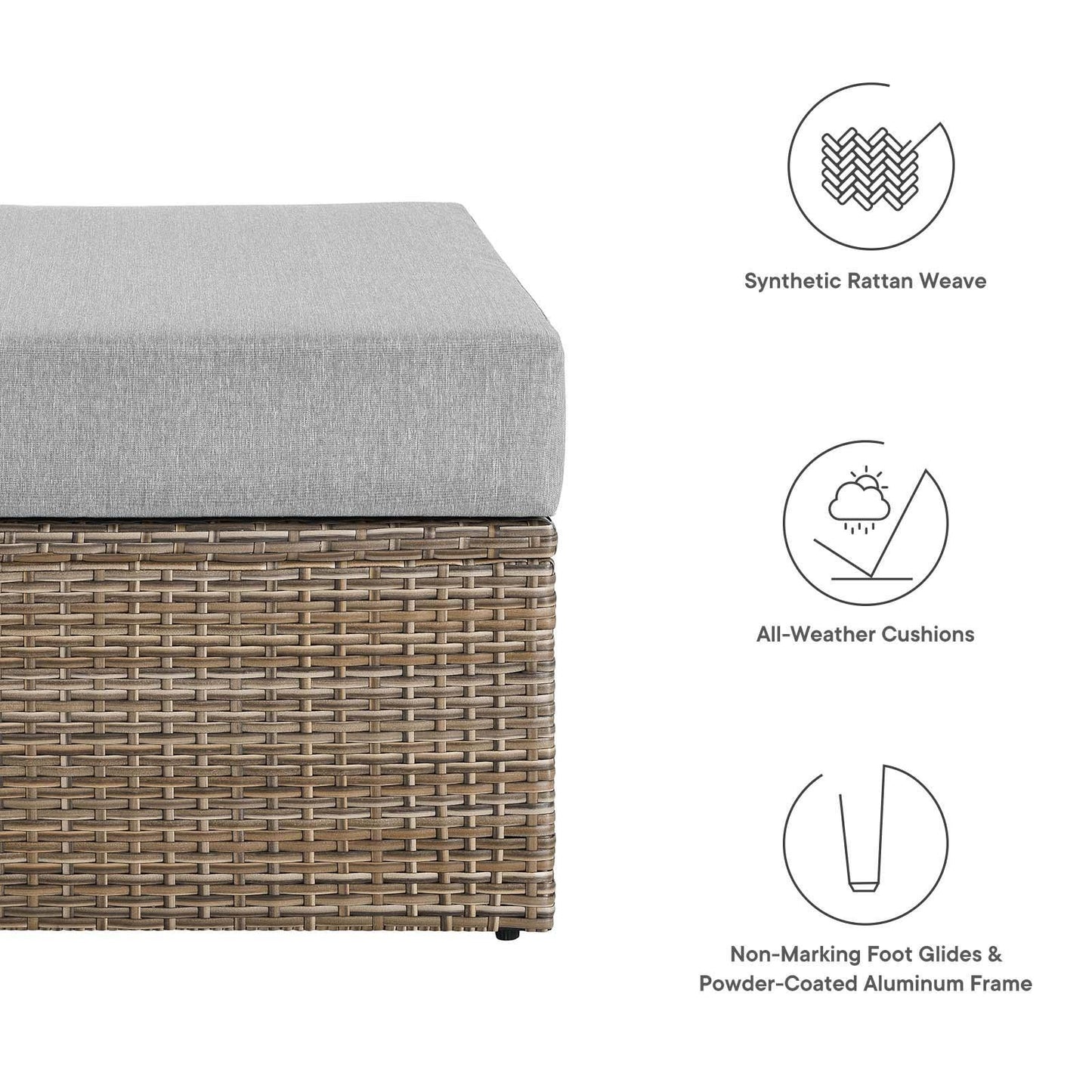 Modway Convene Outdoor Patio Outdoor Patio Ottoman FredCo