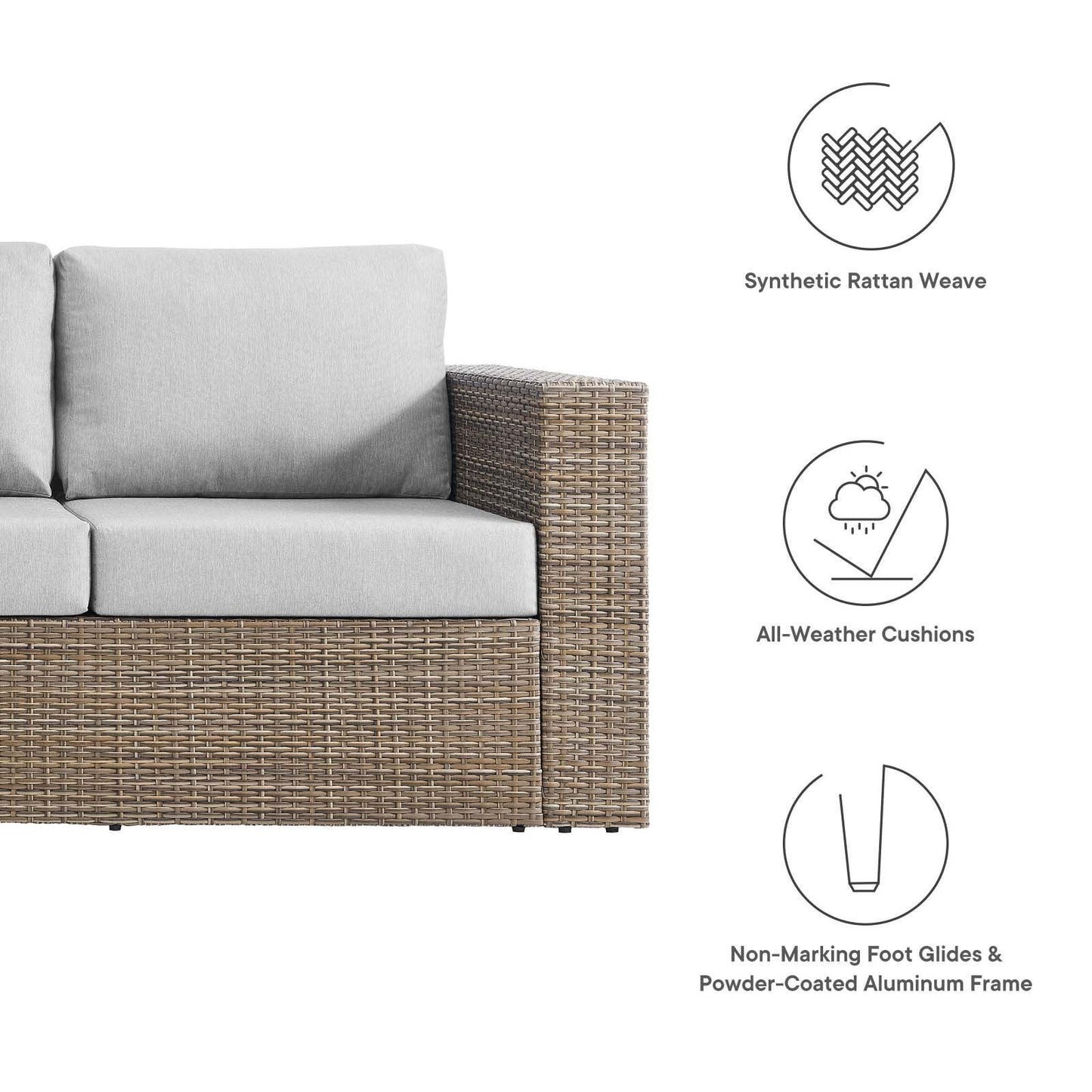 Modway Convene Outdoor Patio Outdoor Patio Sofa FredCo
