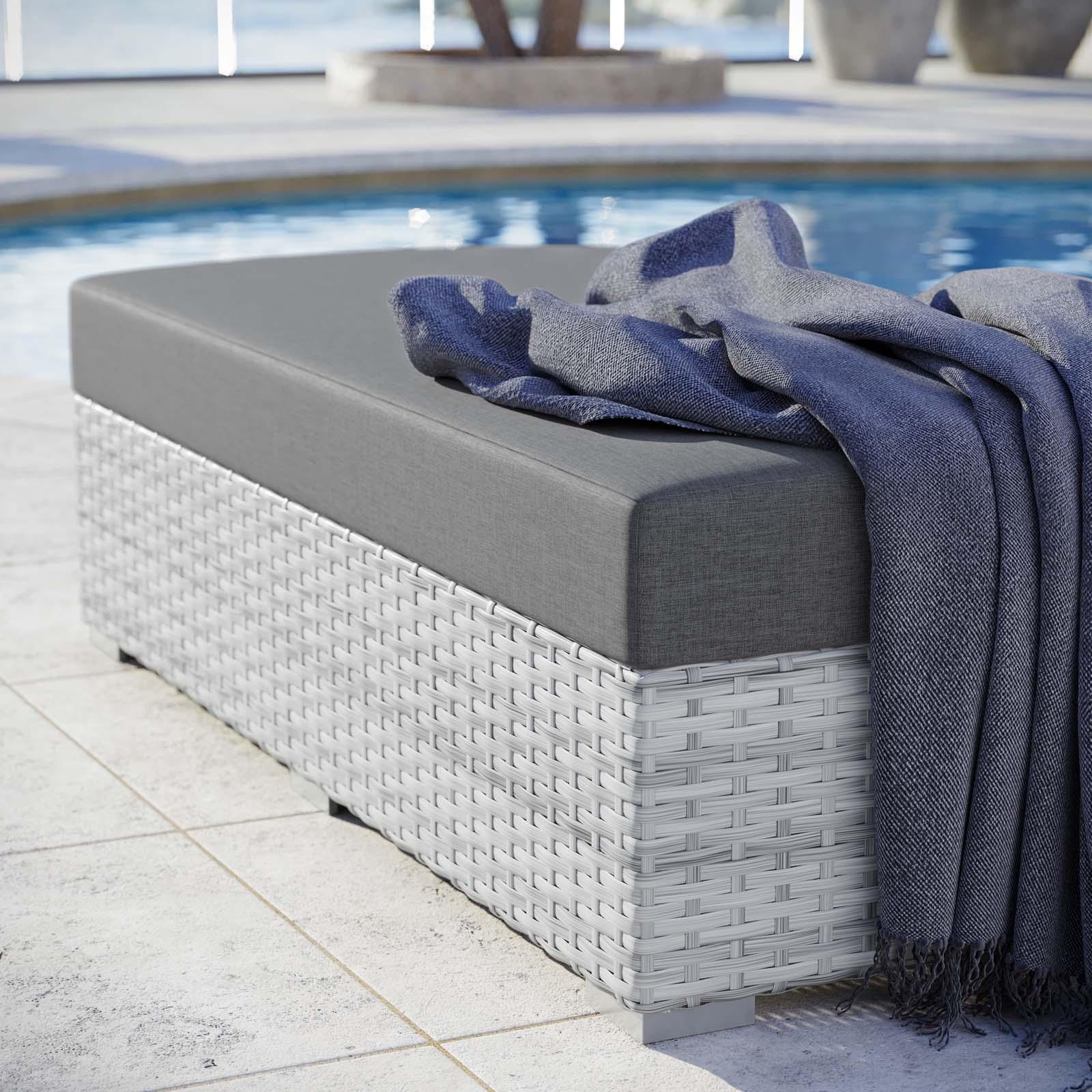Modway Convene Outdoor Patio Rectangular Ottoman FredCo