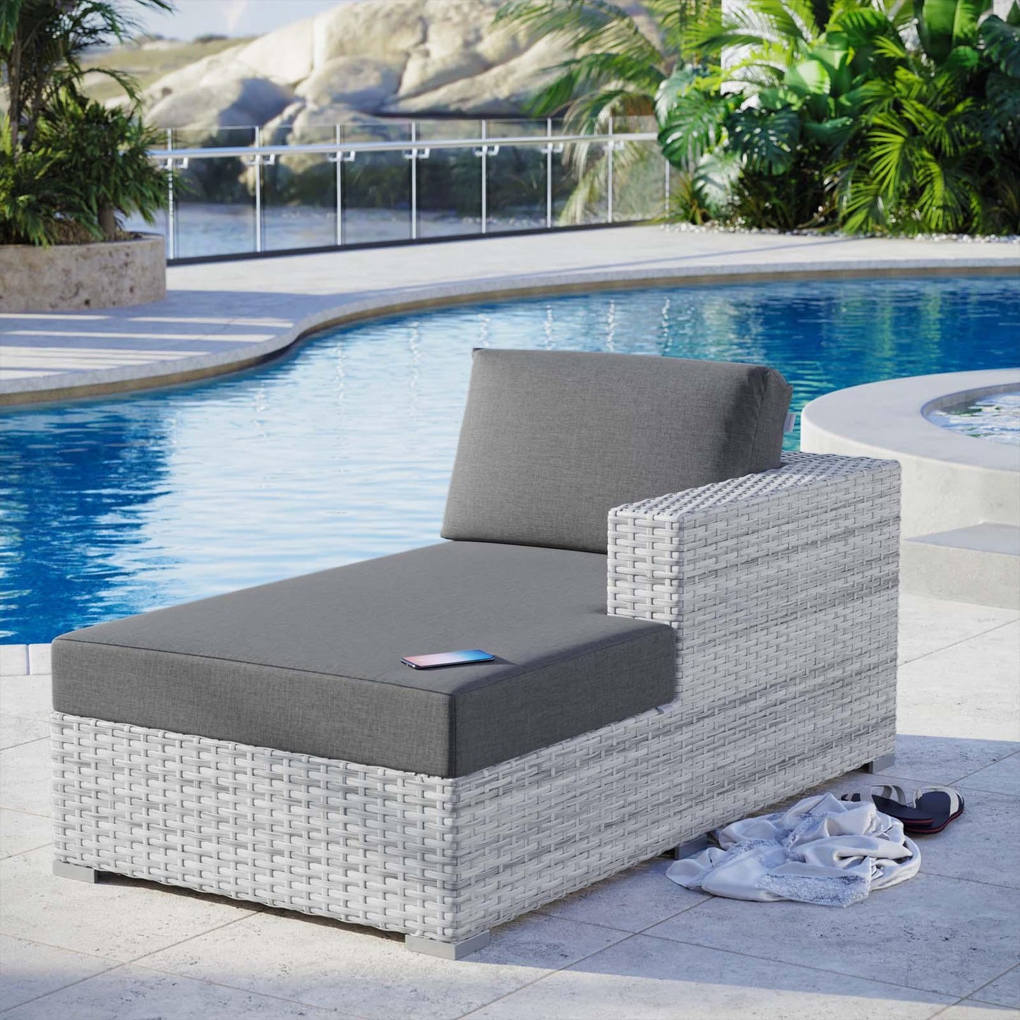 Modway Convene Outdoor Patio Right Chaise FredCo