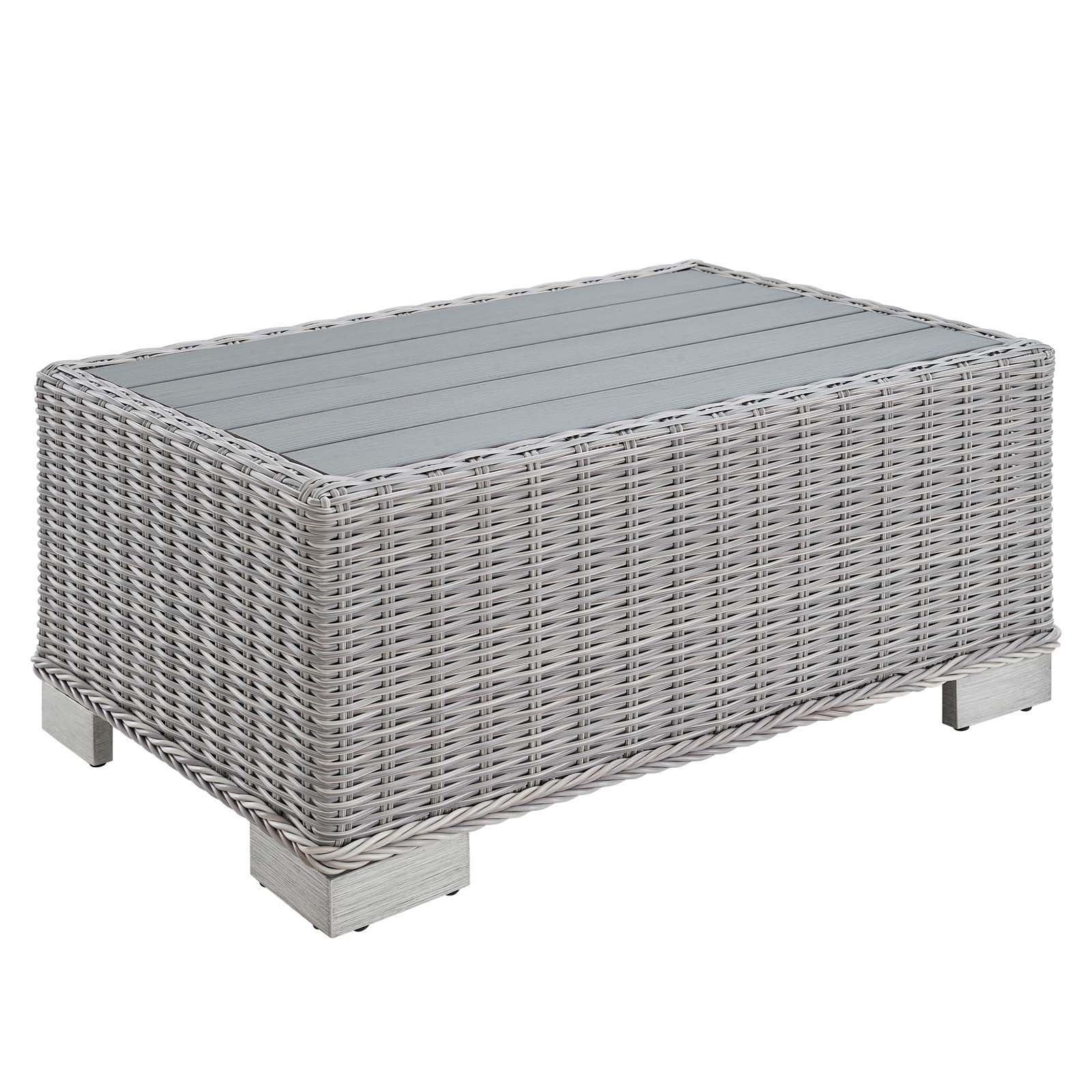 Modway Conway 32" Outdoor Patio Wicker Rattan Coffee Table FredCo