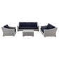 Modway Conway 4-Piece Outdoor Patio Wicker Rattan Furniture Set FredCo