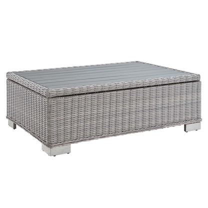 Modway Conway 45" Outdoor Patio Wicker Rattan Coffee Table FredCo