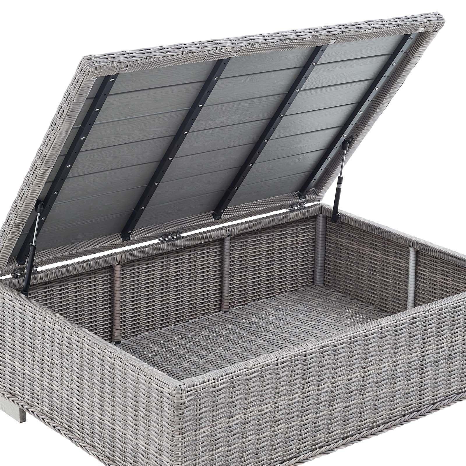 Modway Conway 45" Outdoor Patio Wicker Rattan Coffee Table FredCo
