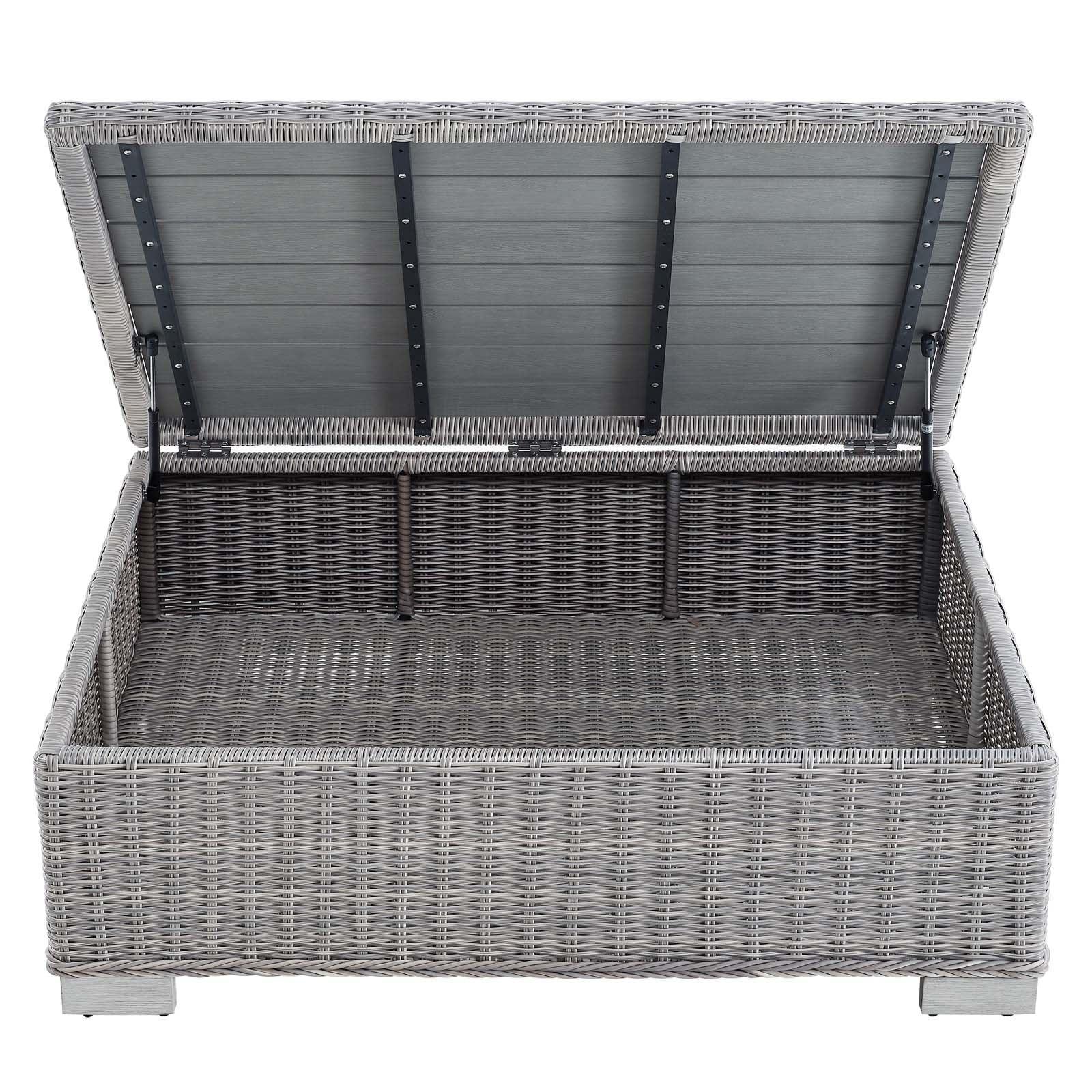 Modway Conway 45" Outdoor Patio Wicker Rattan Coffee Table FredCo