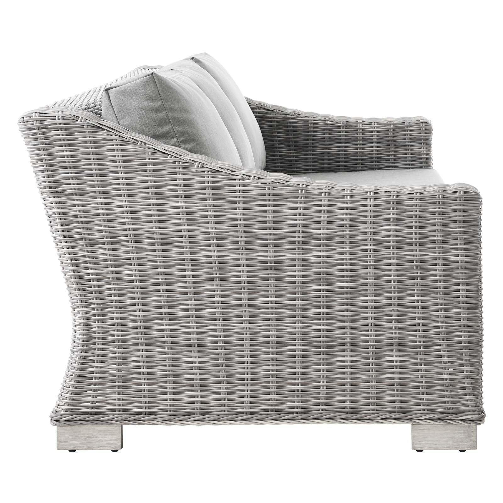 Modway Conway 5-Piece Outdoor Patio Wicker Rattan Furniture Set FredCo