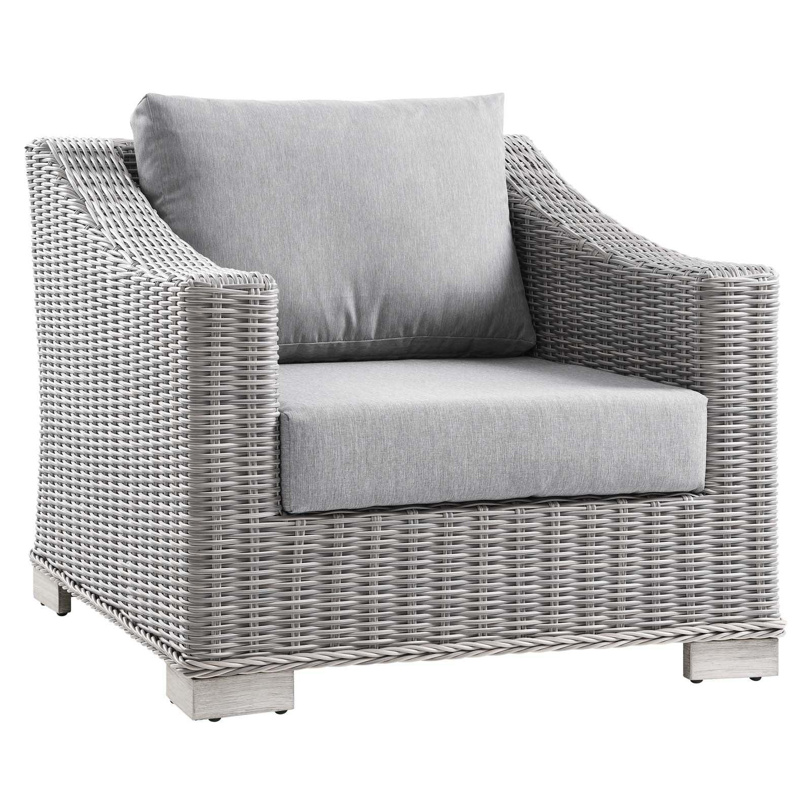 Modway Conway 5-Piece Outdoor Patio Wicker Rattan Furniture Set FredCo