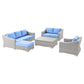 Modway Conway 5-Piece Outdoor Patio Wicker Rattan Furniture Set FredCo