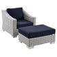 Modway Conway Outdoor Patio Wicker Rattan 2-Piece Armchair and Ottoman Set FredCo