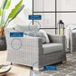 Modway Conway Outdoor Patio Wicker Rattan 2-Piece Armchair and Ottoman Set FredCo