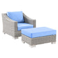 Modway Conway Outdoor Patio Wicker Rattan 2-Piece Armchair and Ottoman Set FredCo