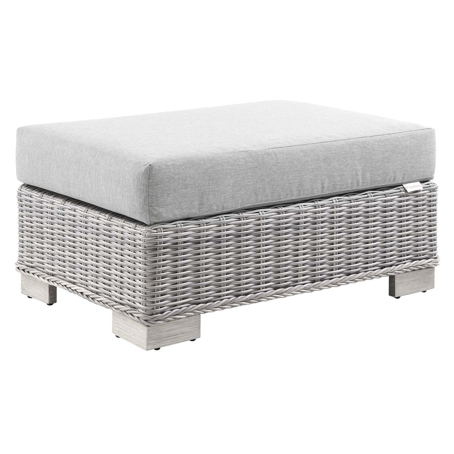 Modway Conway Outdoor Patio Wicker Rattan 2-Piece Armchair and Ottoman Set FredCo