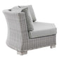 Modway Conway Outdoor Patio Wicker Rattan 5-Piece Sectional Sofa Furniture Set FredCo