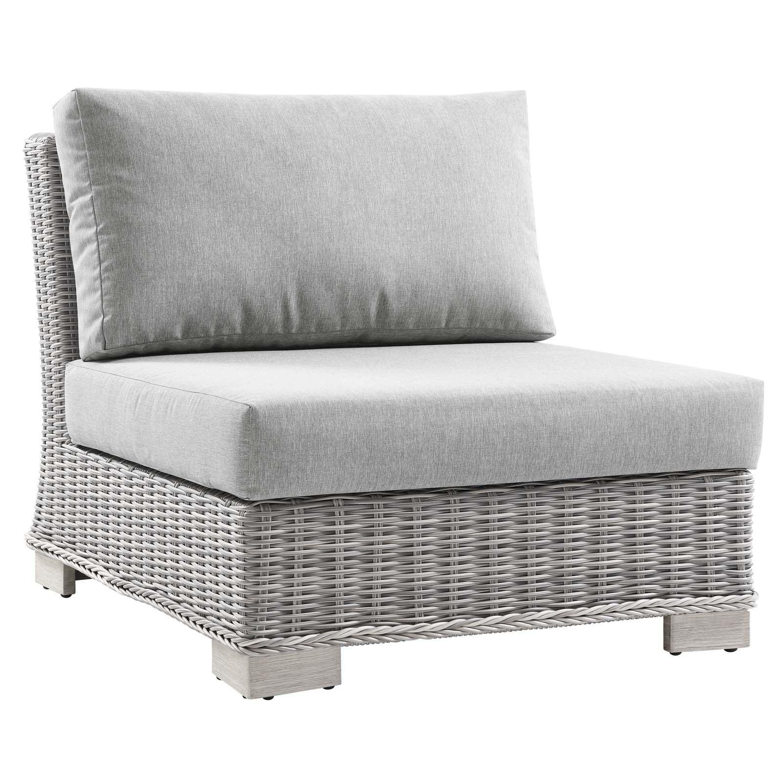 Modway Conway Outdoor Patio Wicker Rattan 5-Piece Sectional Sofa Furniture Set FredCo
