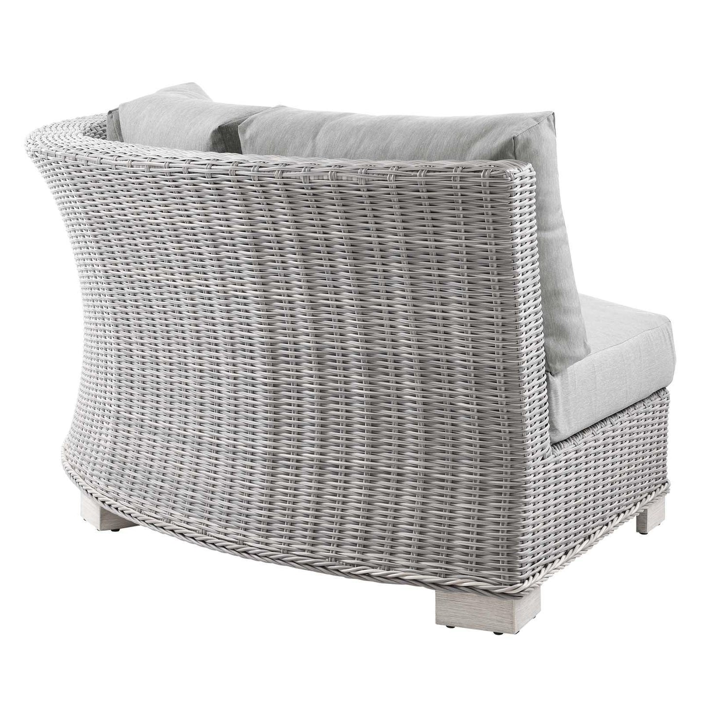 Modway Conway Outdoor Patio Wicker Rattan 5-Piece Sectional Sofa Furniture Set FredCo