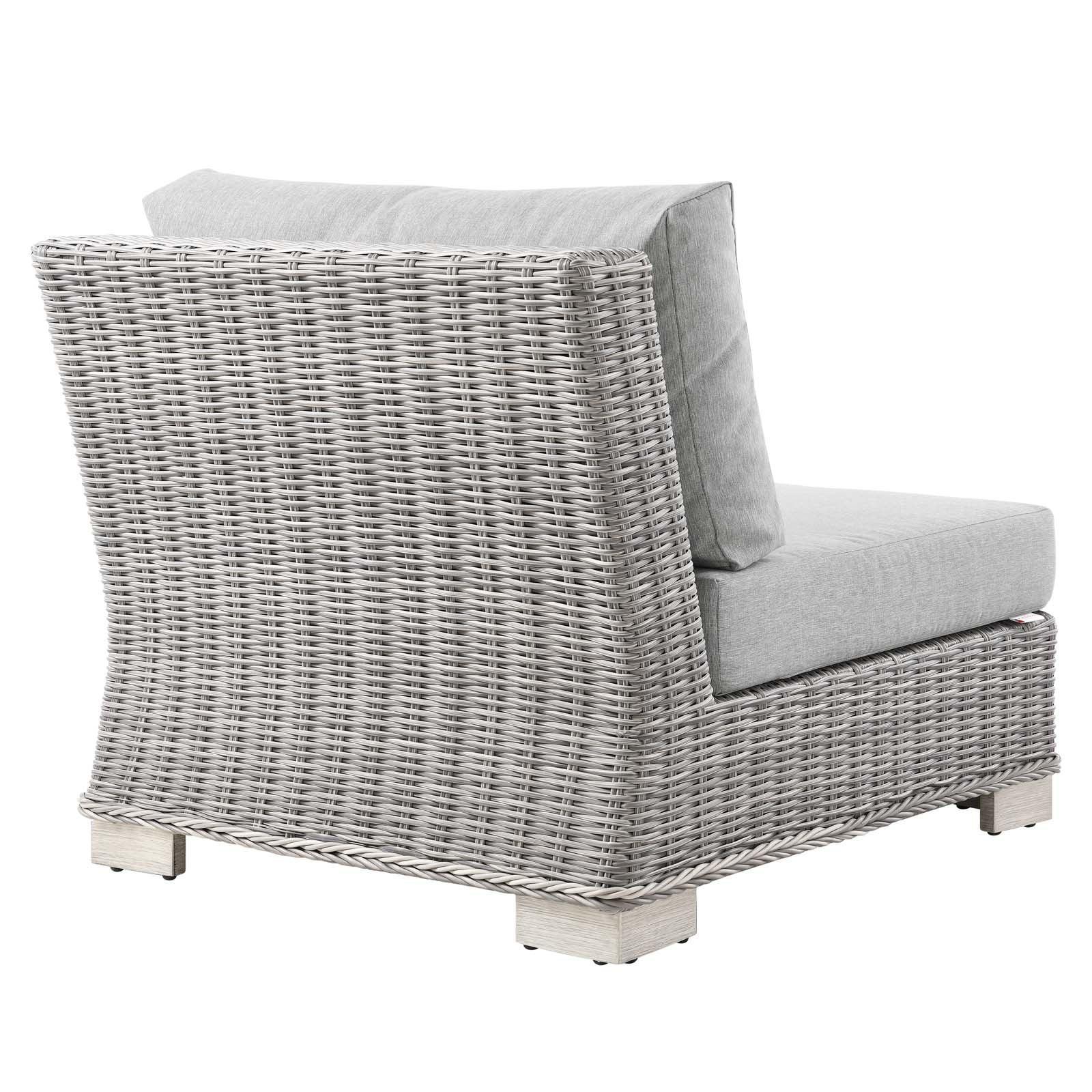 Modway Conway Outdoor Patio Wicker Rattan 5-Piece Sectional Sofa Furniture Set FredCo