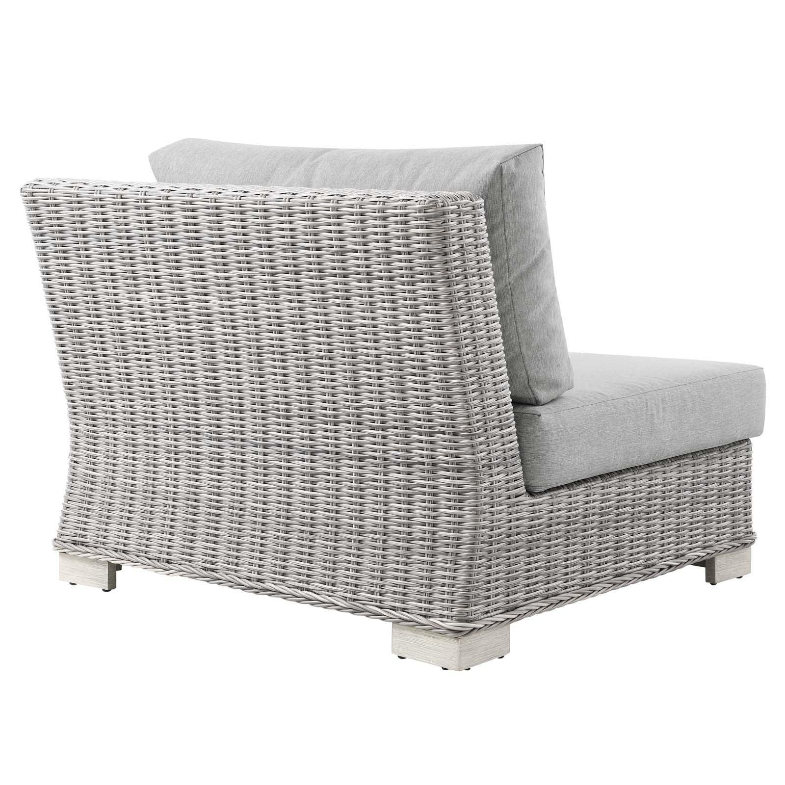 Modway Conway Outdoor Patio Wicker Rattan 5-Piece Sectional Sofa Furniture Set FredCo